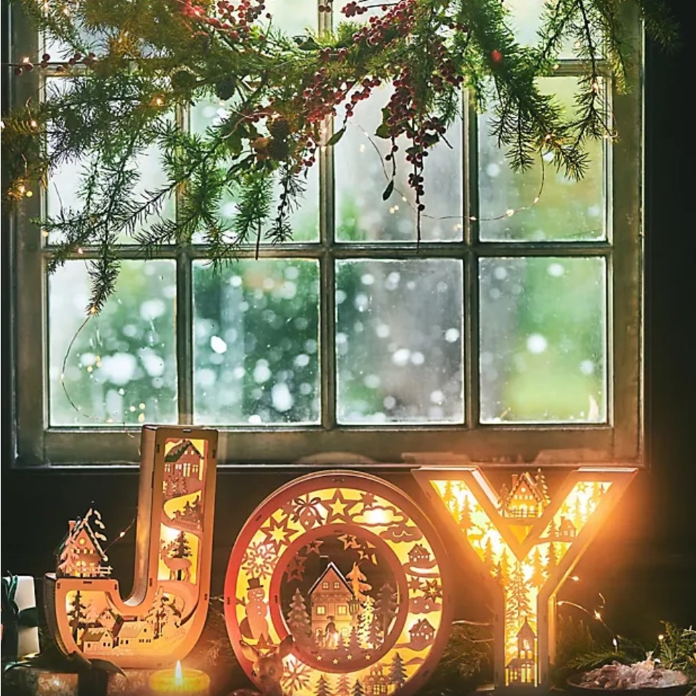 Anthropologie winter wonderland monogram letter O Decor NWT